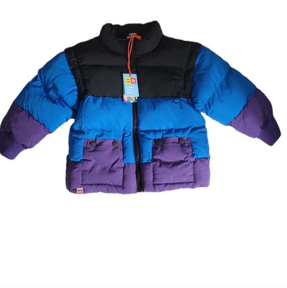 3T Toddler Color Block Puffer Jacket - LEGO Collection x Target Black Blue - Picture 5 of 6